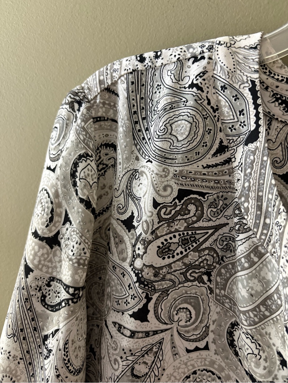 Talbots Black & White Paisley V-Neck Tunic Size 2X - Picture 6 of 12